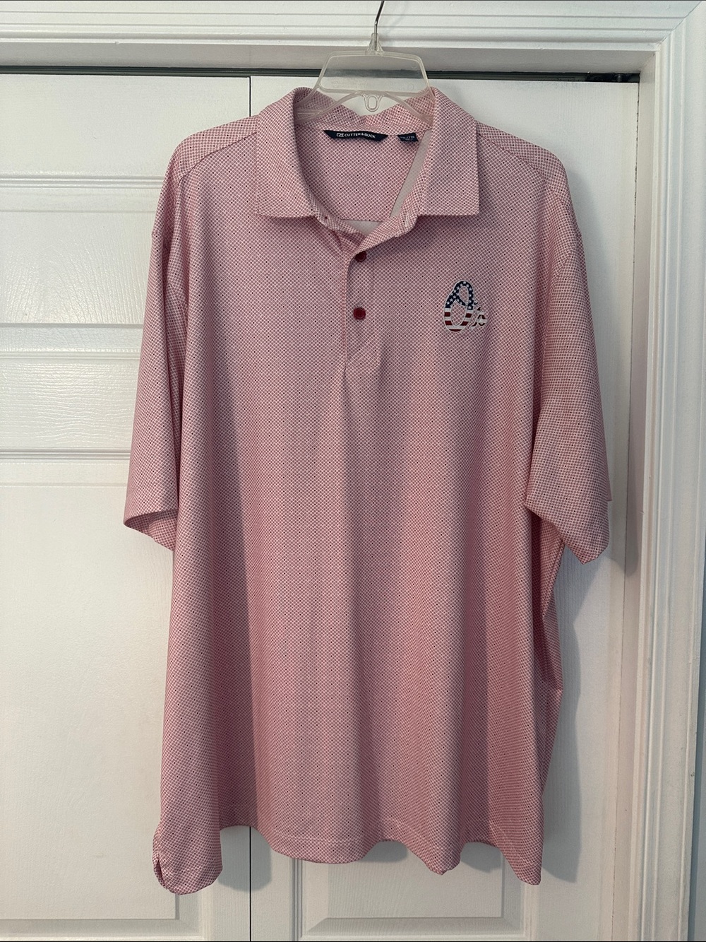 Cutter & Buck Light Pink Men's Performance Polo with Embroidered Logo